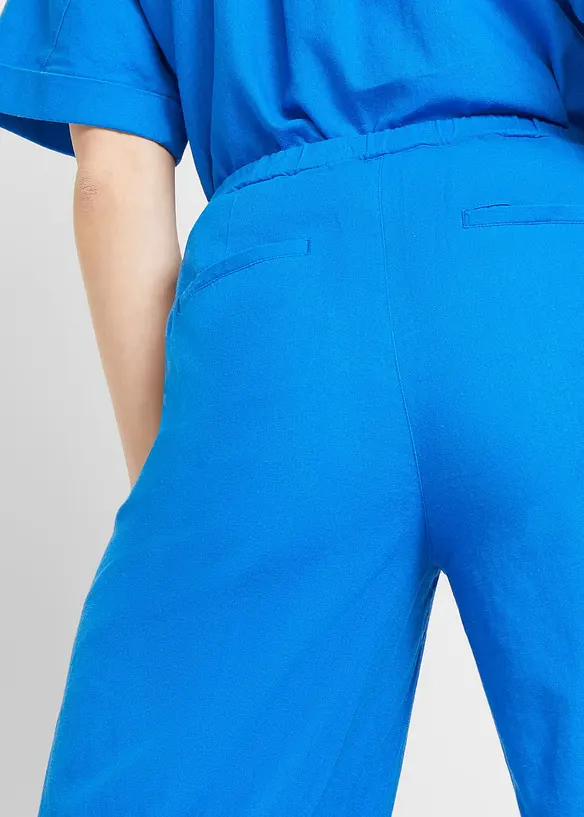 Pantalon palazzo en lin m&eacute;lang&eacute;, bonprix