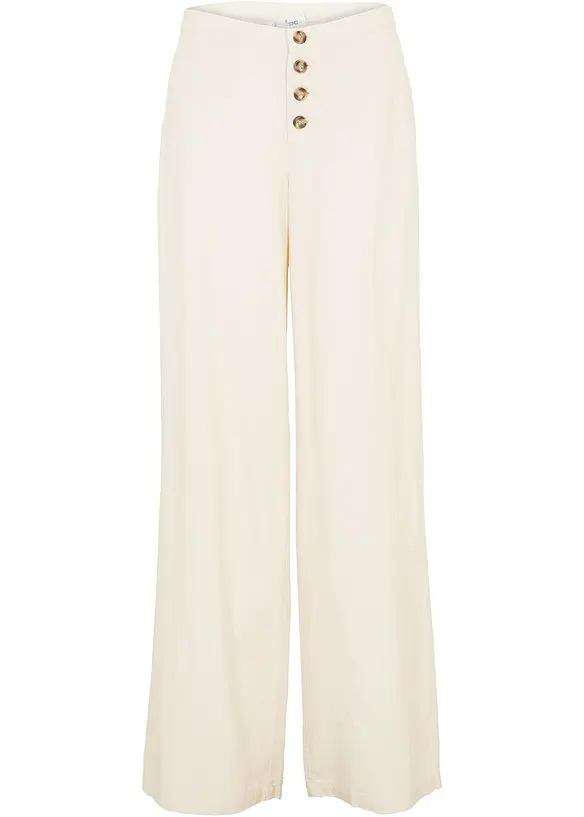 Pantalon palazzo en lin mélangé, bonprix