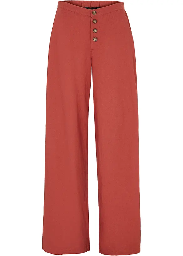 Pantalon palazzo en lin mélangé, bonprix