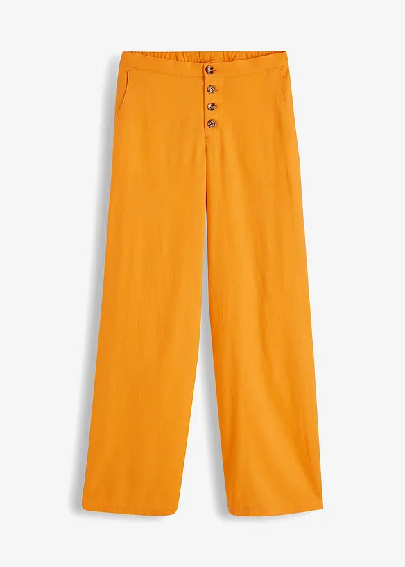 Pantalon palazzo en lin mélangé, bonprix