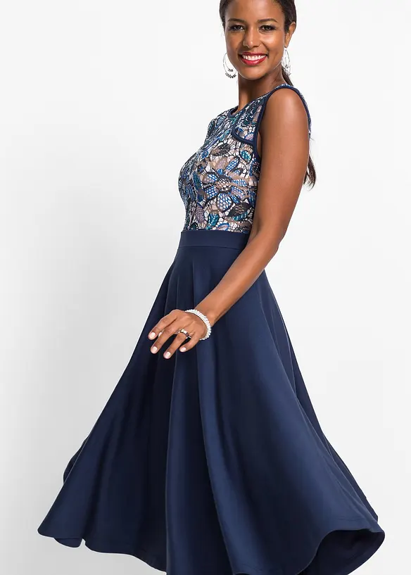 Robe midi avec dentelle, bonprix