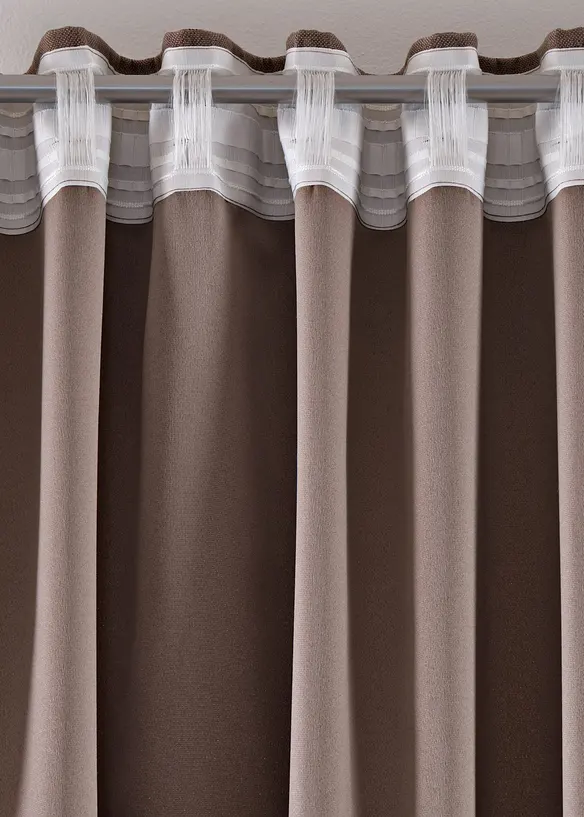 Rideaux occultants textur&eacute;s (2 pces), bonprix