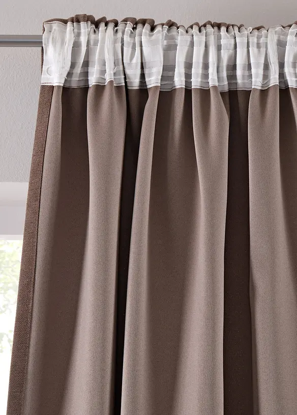 Rideaux occultants textur&eacute;s (2 pces), bonprix