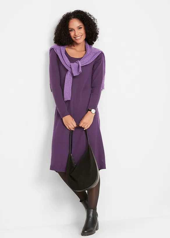 Robe évasée en maille, bonprix