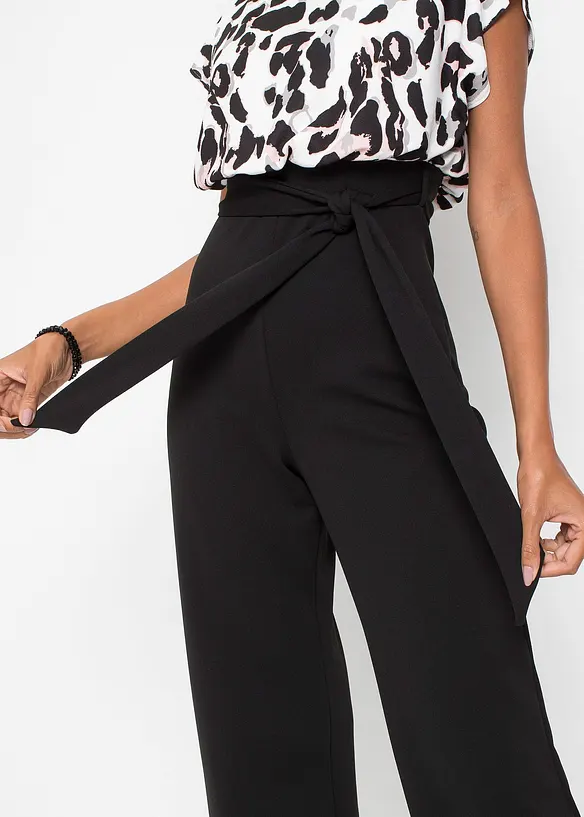 Combi-pantalon portefeuille &agrave; imprim&eacute;, bonprix