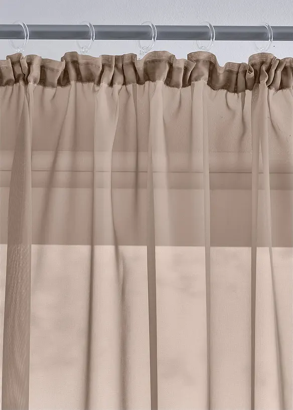 Lot de 2 voilages unis, bonprix