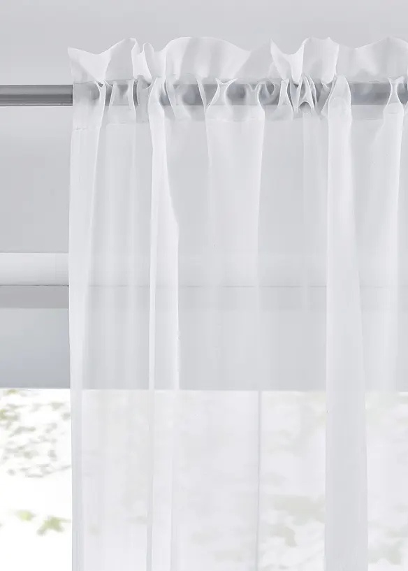 Lot de 2 voilages unis, bonprix