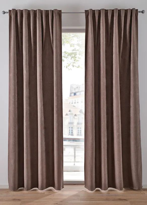 Rideaux occultants textur&eacute;s (2 pces), bonprix