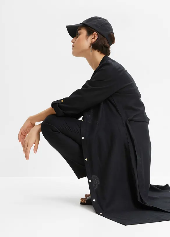 Robe &agrave; poches en lin et viscose, bonprix