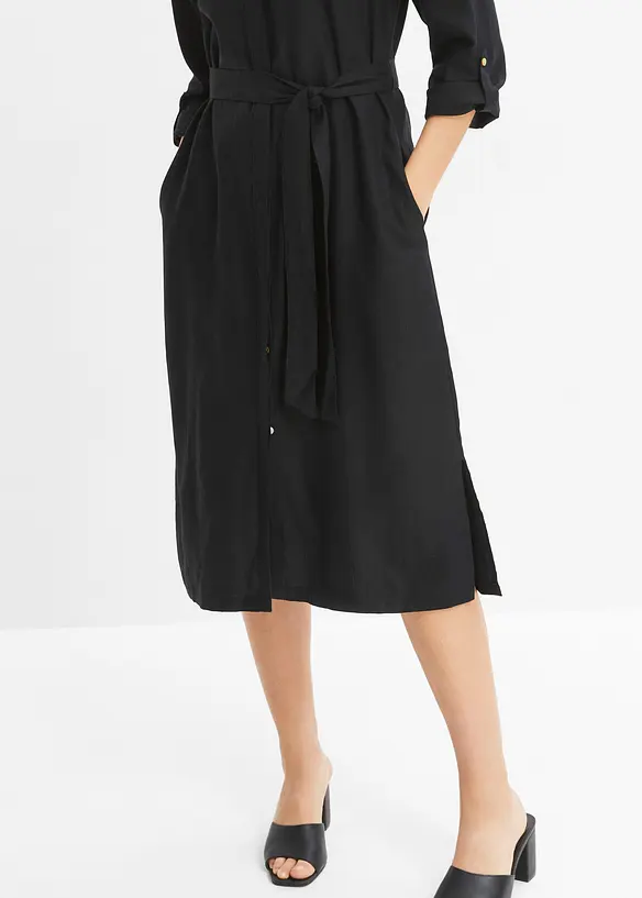Robe &agrave; poches en lin et viscose, bonprix