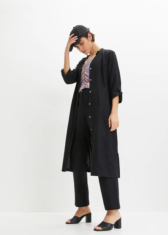 Robe &agrave; poches en lin et viscose, bonprix