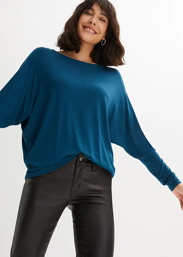 T-shirt manches longues en viscose douce et extensible, bonprix