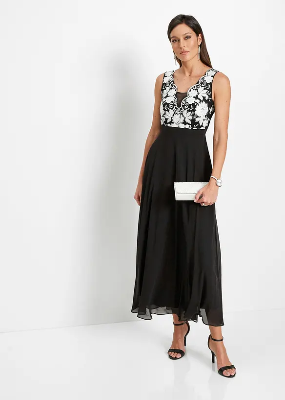 Robe longue brod&eacute;e de sequins, bonprix