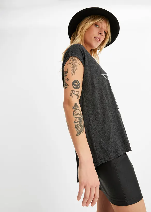 T-shirt long en viscose mélangée, bonprix