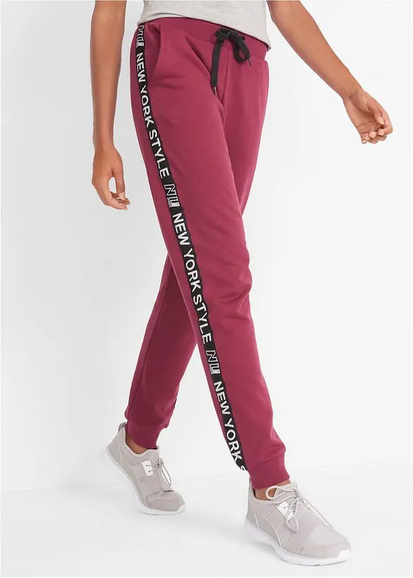 Pantalon de jogging avec finitions bord-c&ocirc;tes et imprim&eacute;, bonprix