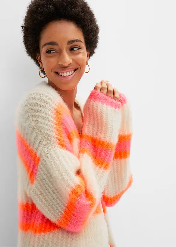 Long gilet en maille oversize, bonprix