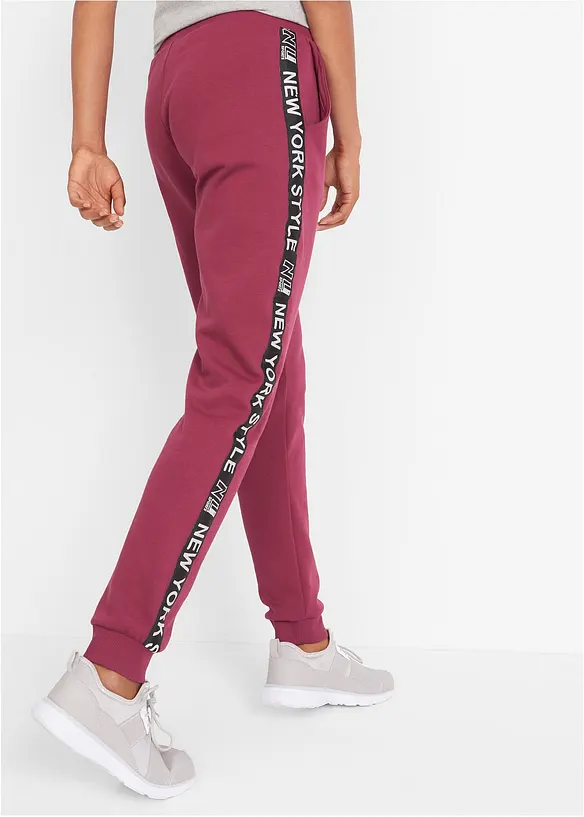Pantalon de jogging avec finitions bord-c&ocirc;tes et imprim&eacute;, bonprix