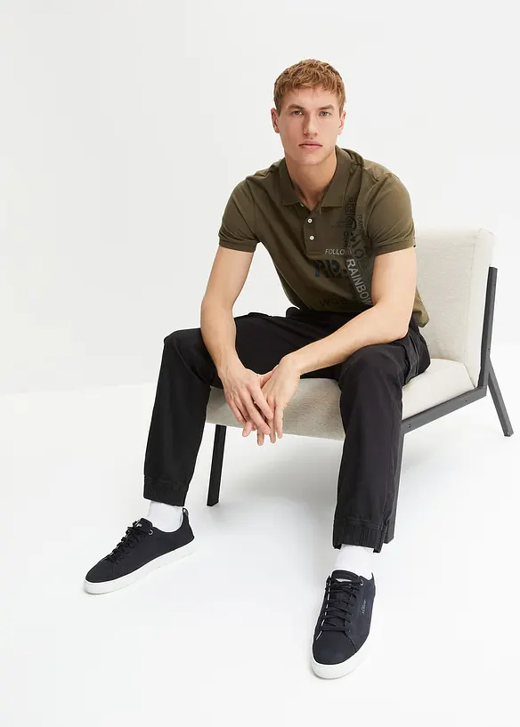 Pantalon droit loose à poches cargo et taille élastiquée, bonprix