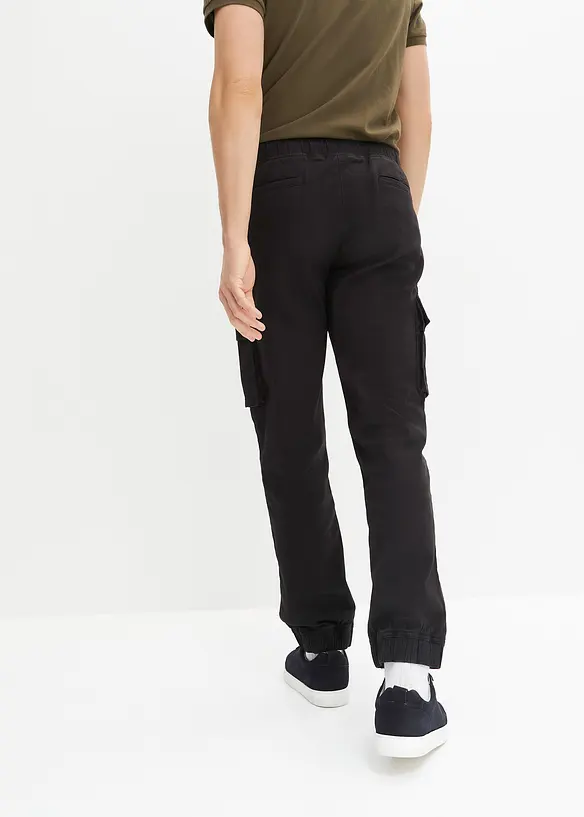 Pantalon droit loose à poches cargo et taille élastiquée, bonprix