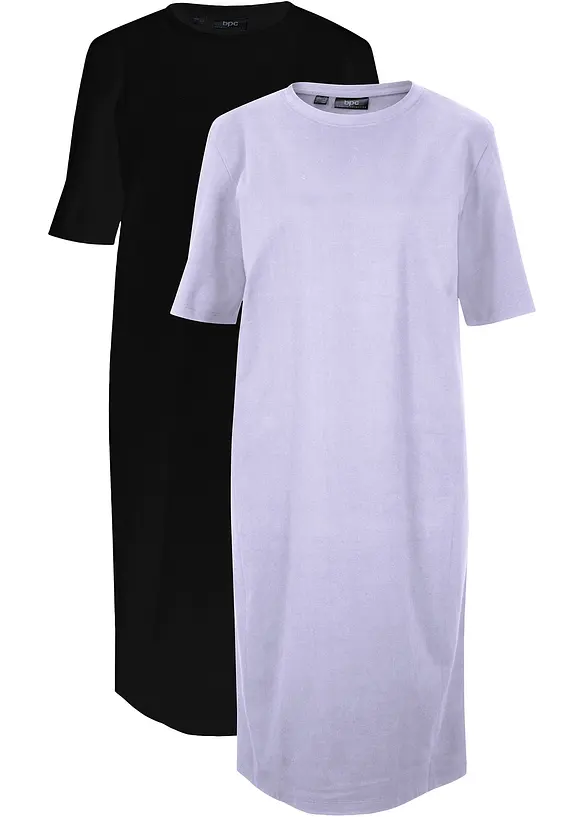 Lot de 2 robes T-shirt oversize, bonprix