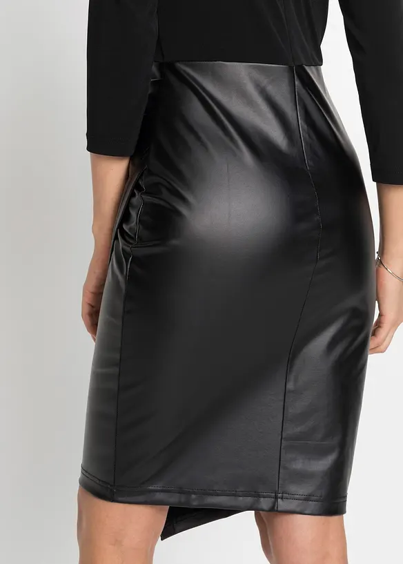 Robe enduite avec haut en jersey, bonprix