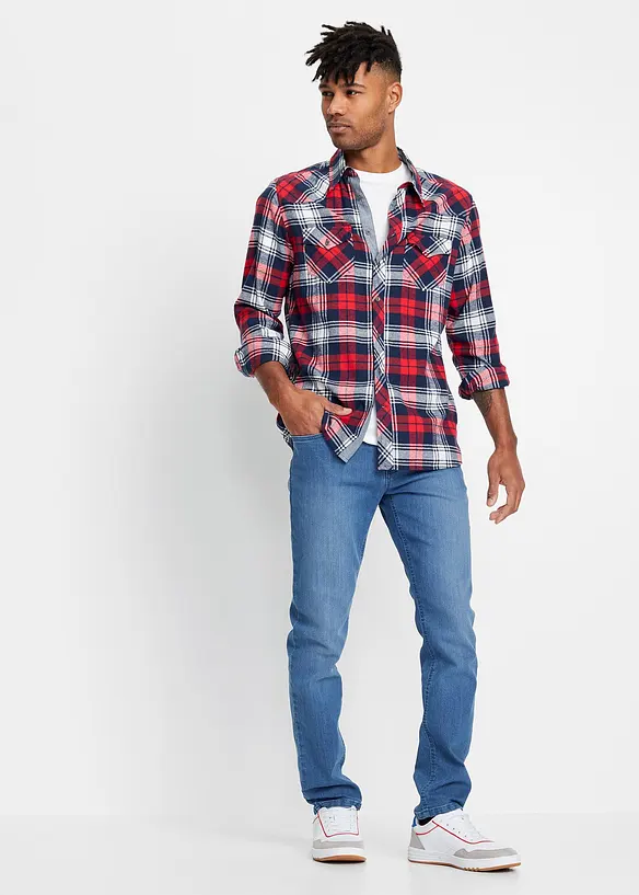 Jean slim extensible et l&eacute;ger, droit, bonprix