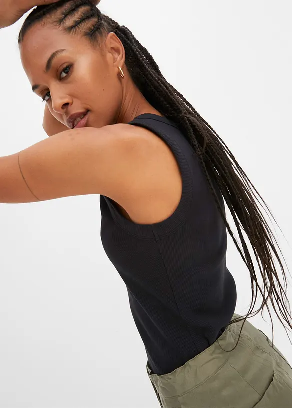 Débardeur côtelé 100% coton, bonprix