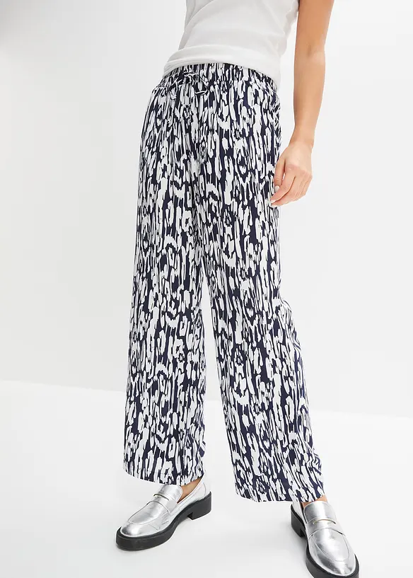 Pantalon taille élastiquée en viscose fluide, bonprix