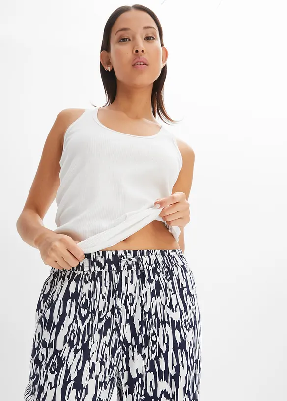 Pantalon taille élastiquée en viscose fluide, bonprix