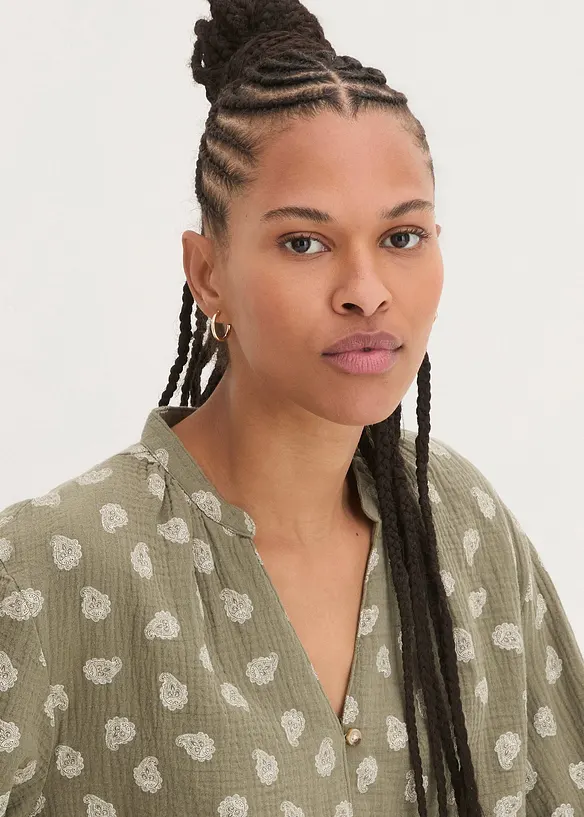 Blouse oversize en gaze de coton légère, bonprix