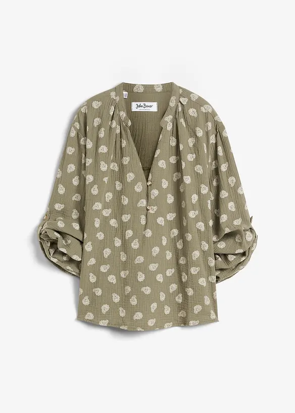 Blouse oversize en gaze de coton légère, bonprix