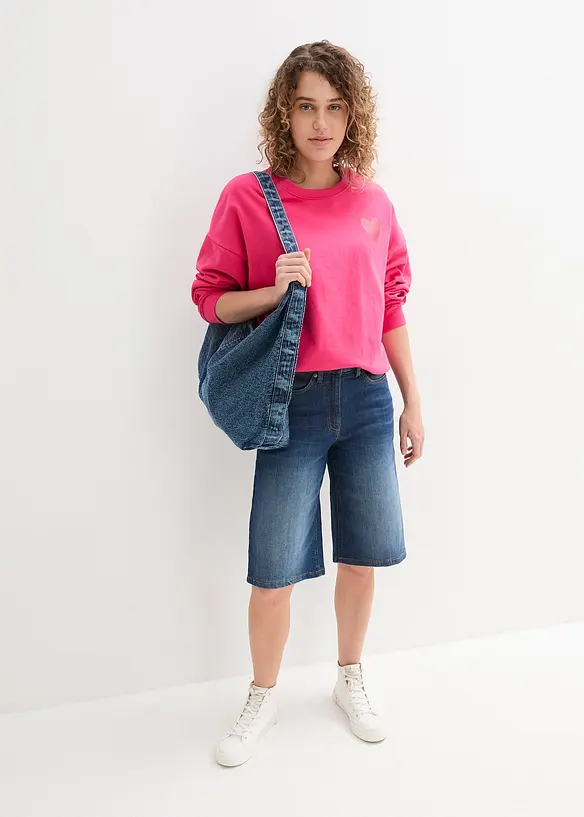 Sweat-shirt oversize en coton, bonprix