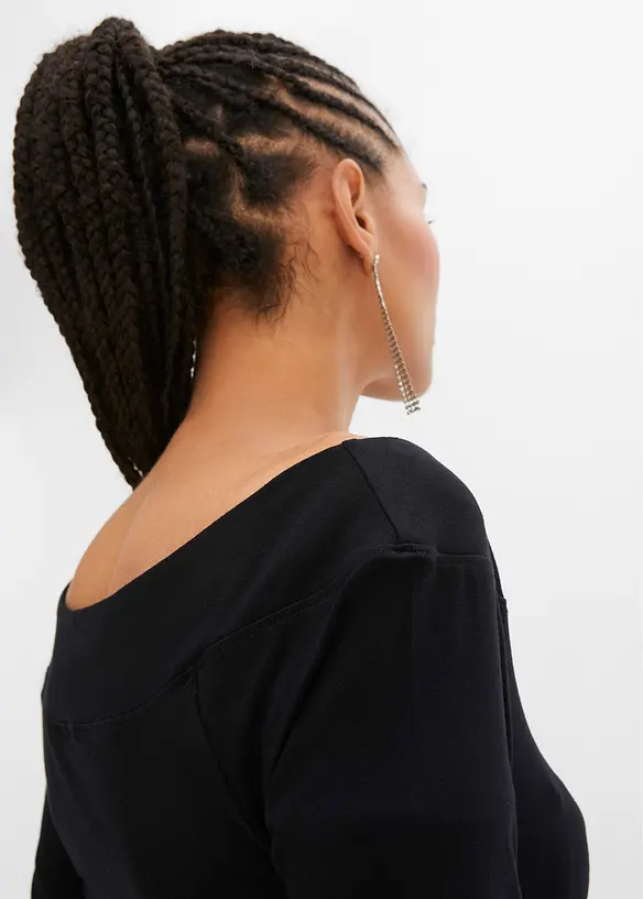 T-shirt encolure Bardot en viscose extensible, bonprix