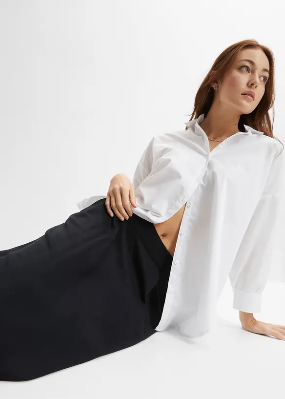 Jupe midi à taille élastiquée, bonprix