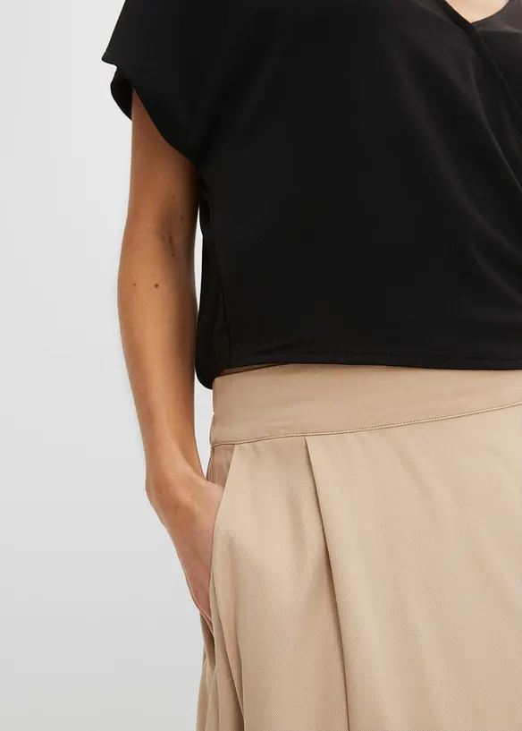 Jupe midi à taille élastiquée, bonprix