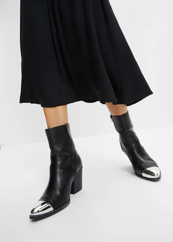 Jupe midi à taille élastiquée, bonprix