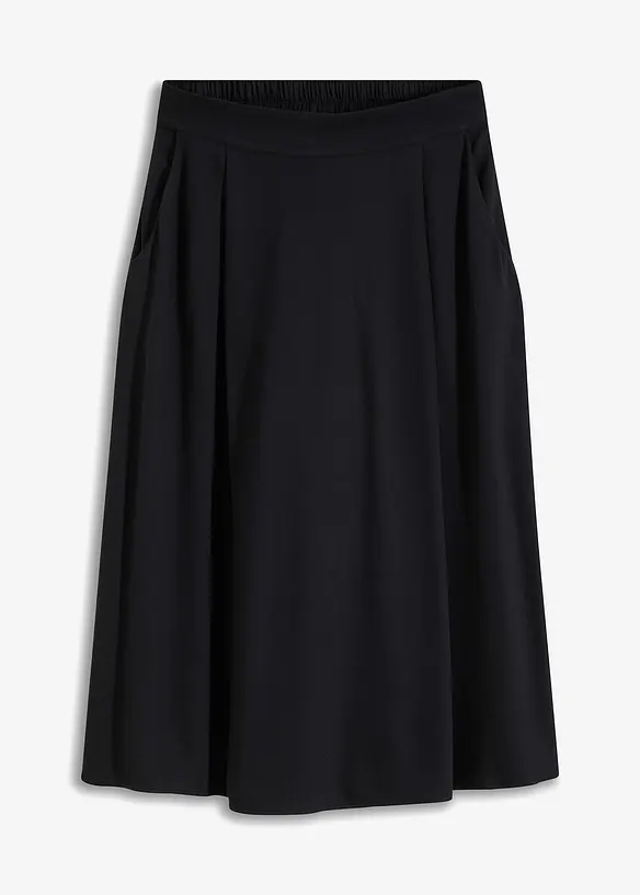 Jupe midi à taille élastiquée, bonprix