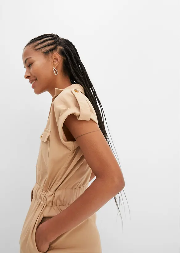 Robe en twill de coton élastiqué, bonprix