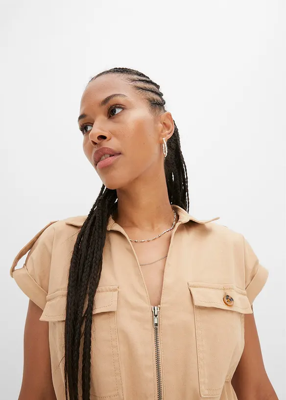 Robe en twill de coton élastiqué, bonprix