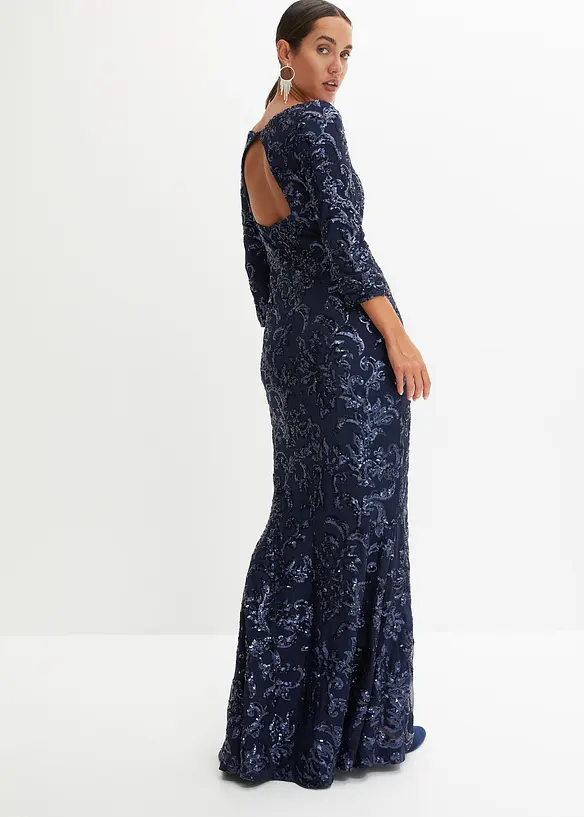 Robe à sequins avec découpe dos, bonprix
