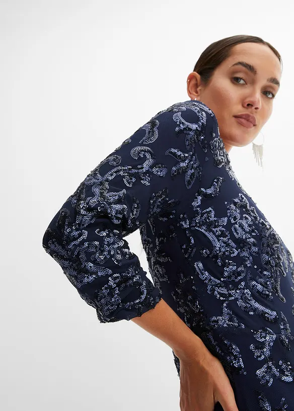 Robe à sequins avec découpe dos, bonprix