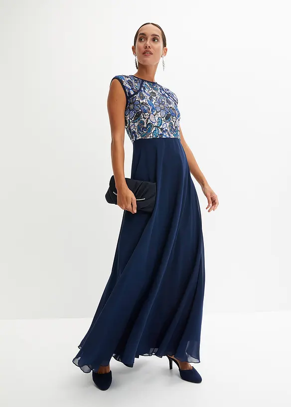 Robe longue à dentelle, bonprix