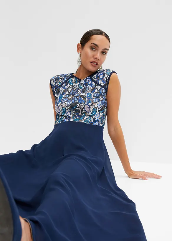 Robe longue à dentelle, bonprix