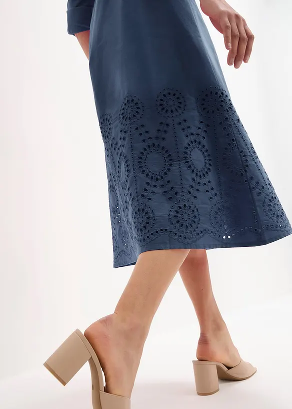 Robe-chemise avec broderie anglaise, bonprix