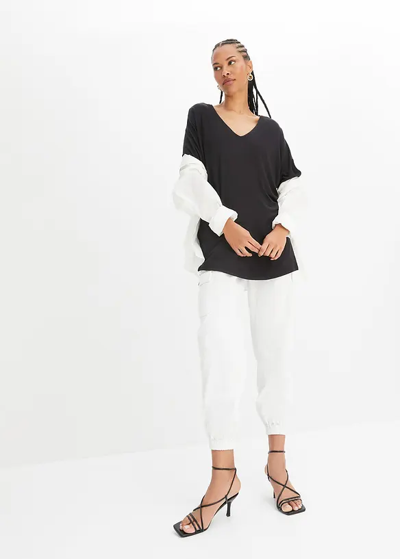 T-shirt long en viscose extensible, bonprix