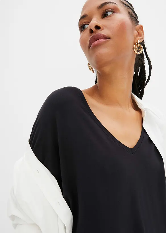 T-shirt long en viscose extensible, bonprix