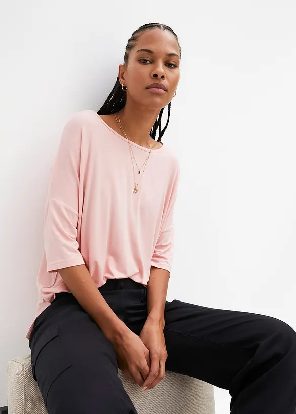 T-shirt boxy en viscose extensible, bonprix