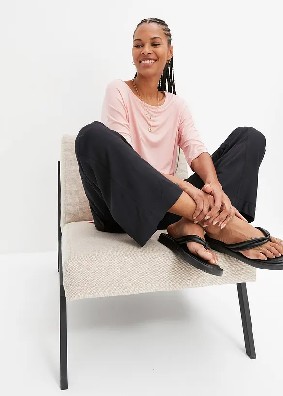 T-shirt boxy en viscose extensible, bonprix