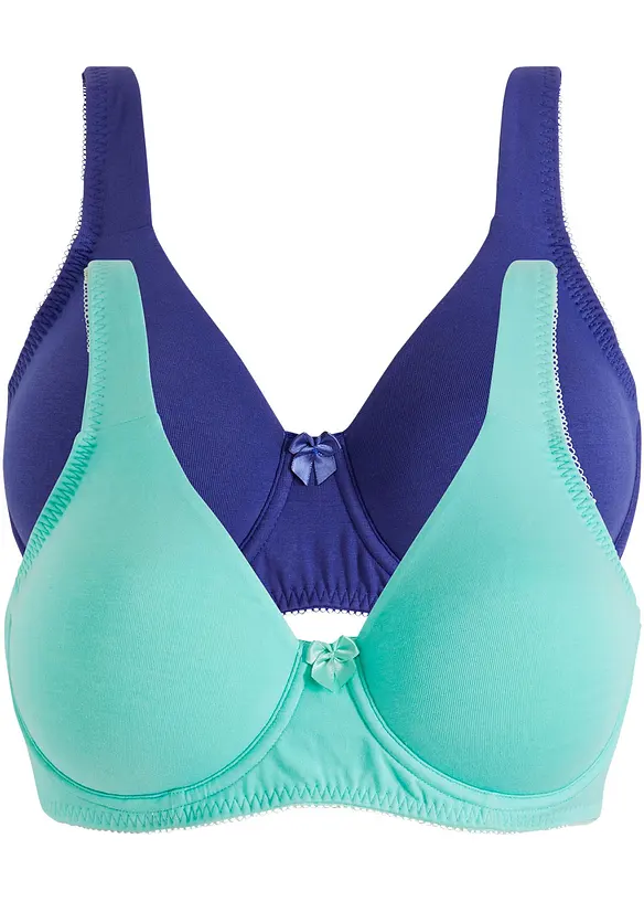 Lot de 2 soutiens-gorge moulés coton non rembourrés avec armatures, bonprix