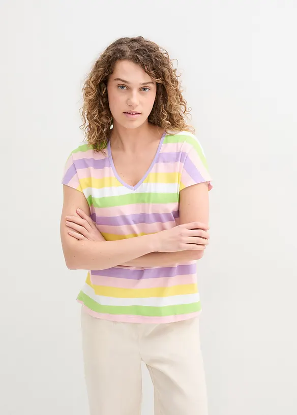 T-shirt coton manches &frac12;, bonprix